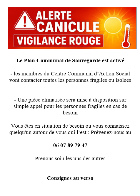 ALERTE CANICULE